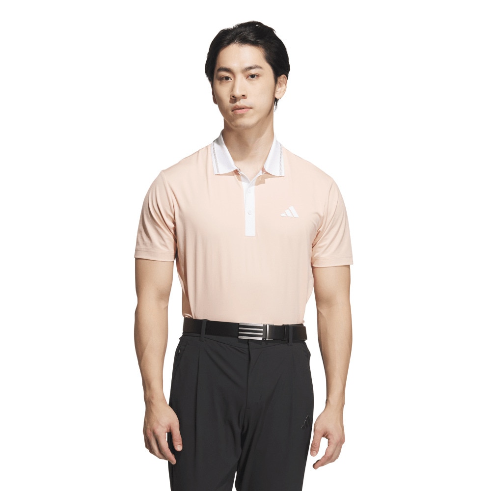 アディダス（adidas）（メンズ）ゴルフウェア バックグラフィック ビッグロゴ 半袖 ポロシャツ KVH32-JF6285PNK