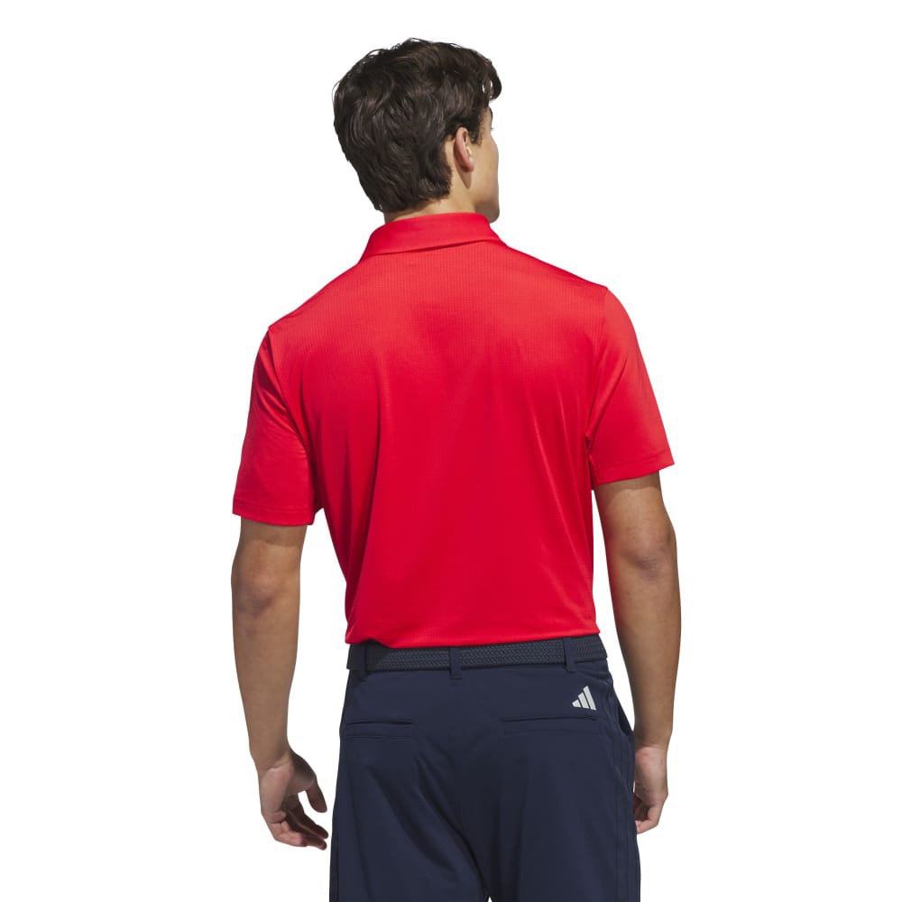 アディダス（adidas）（メンズ）ゴルフウェア 吸汗速乾 ファブリックミックス バックメッシュ 半袖シャツ KUH58-JF4887RED
