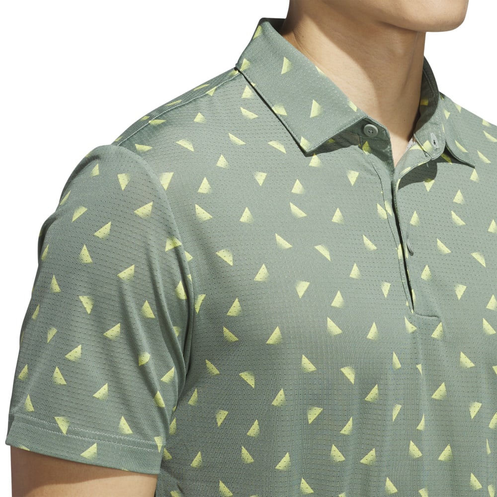アディダス（adidas）（メンズ）ゴルフウェア メッシュ総柄 半袖シャツ KUH65-JI6445GRN