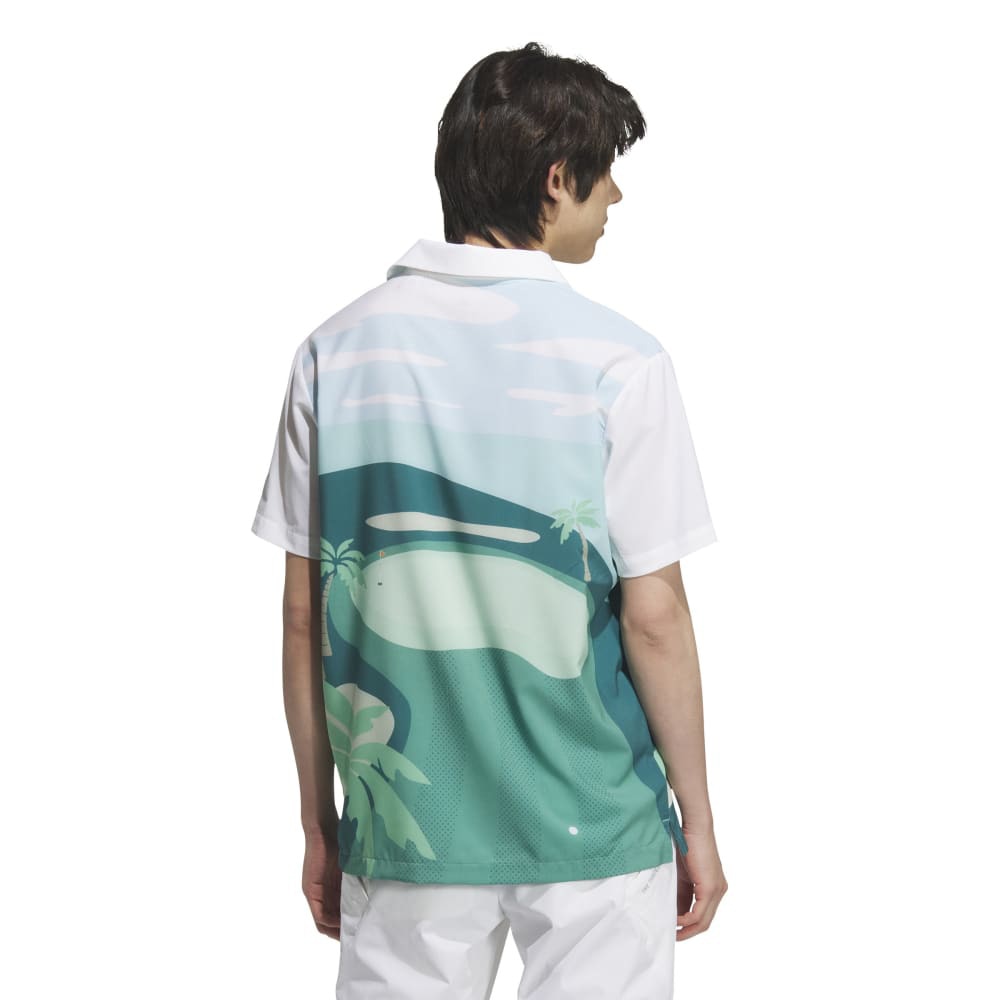 アディダス（adidas）（メンズ）ゴルフウェア オープンカラー グラフィック半袖シャツ KVH18-JE7136W