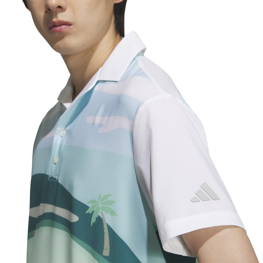 アディダス（adidas）（メンズ）ゴルフウェア オープンカラー グラフィック半袖シャツ KVH18-JE7136W