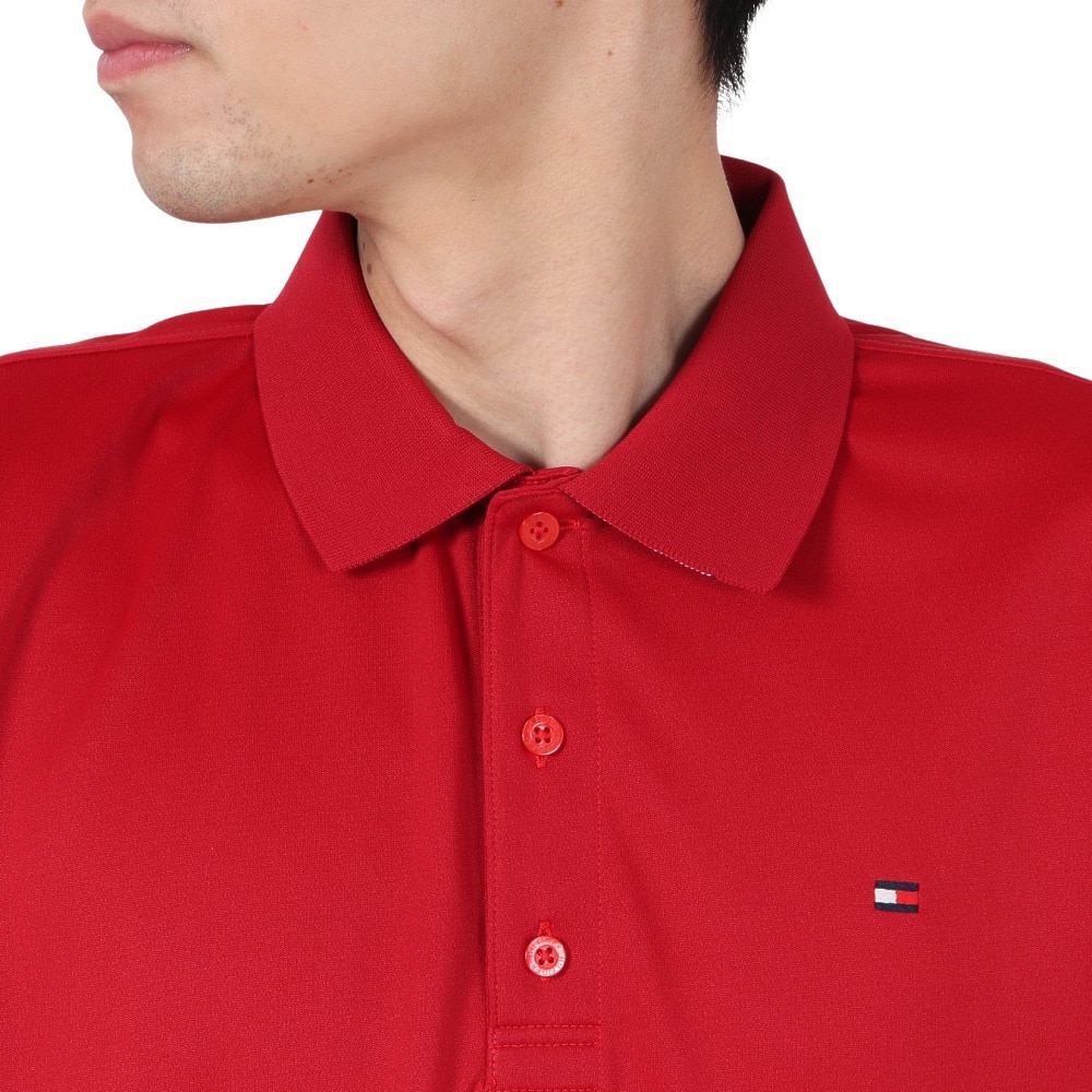 トミー ヒルフィガー ゴルフ（TOMMY HILFIGER GOLF）（メンズ）ゴルフウェア 吸水速乾 ベーシックフラッグ 半袖ポロシャツ THMA493-RED