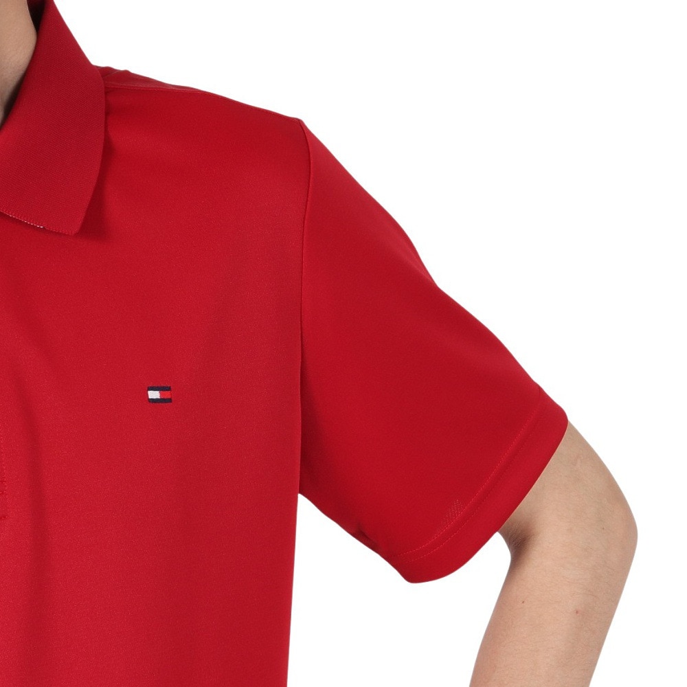 トミー ヒルフィガー ゴルフ（TOMMY HILFIGER GOLF）（メンズ）ゴルフウェア 吸水速乾 ベーシックフラッグ 半袖ポロシャツ THMA493-RED