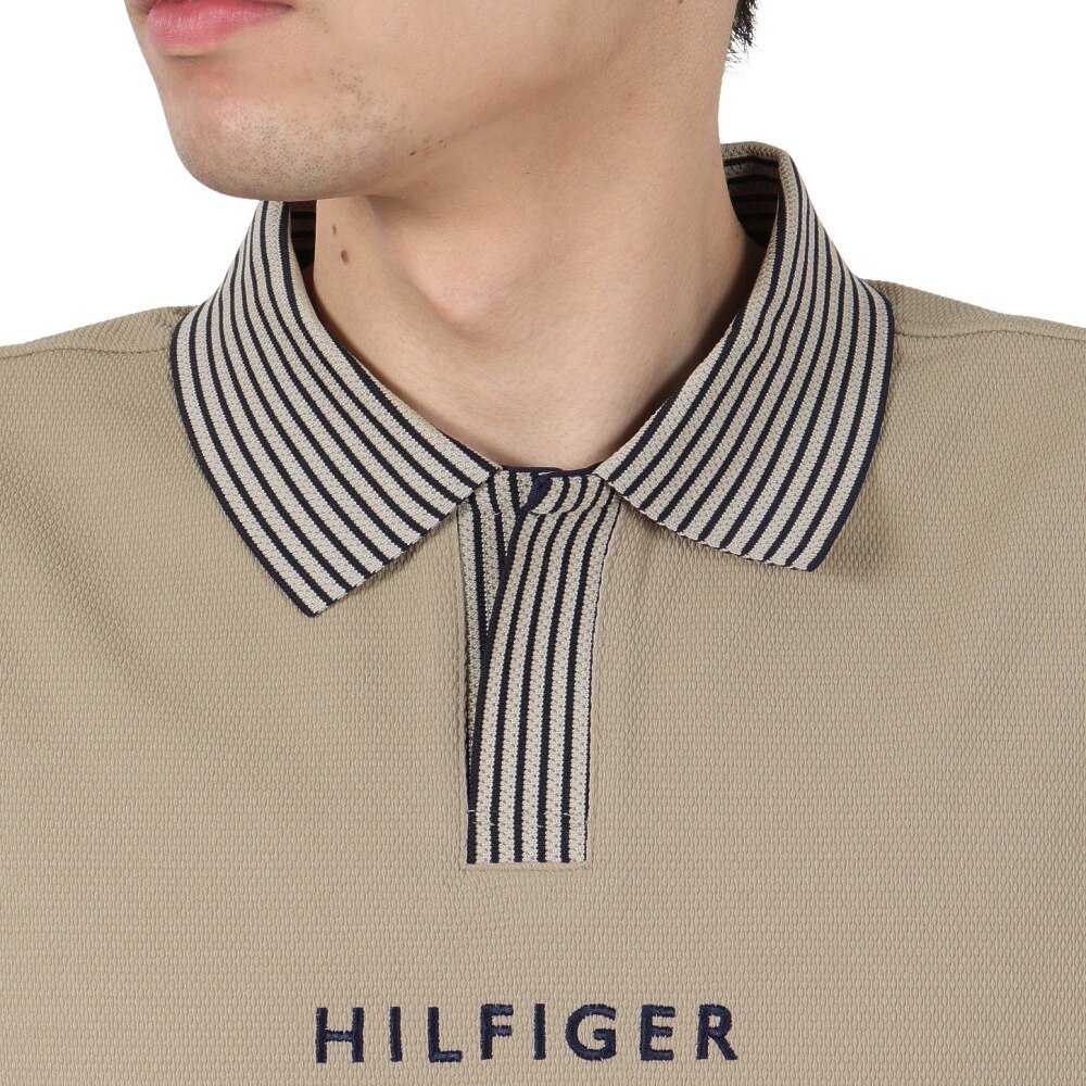 トミー ヒルフィガー ゴルフ（TOMMY HILFIGER GOLF）（メンズ）ゴルフウェア 吸水速乾 ビッグカノコ スキッパー半袖シャツ THMA502-SND