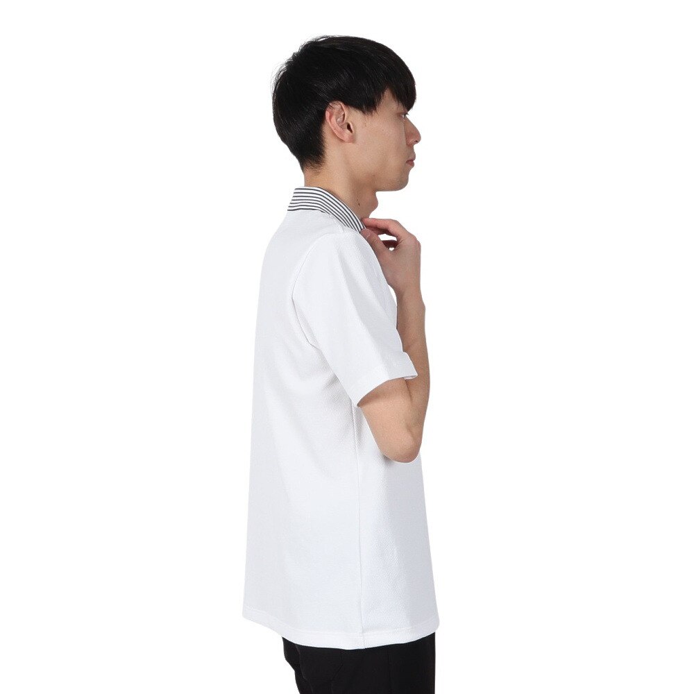 トミー ヒルフィガー ゴルフ（TOMMY HILFIGER GOLF）（メンズ）ゴルフウェア 吸水速乾 ビッグカノコ スキッパー半袖シャツ THMA502-WHT