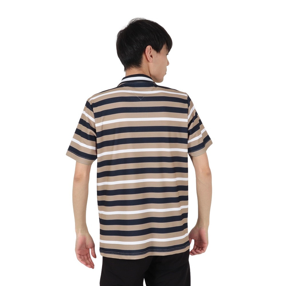トミー ヒルフィガー ゴルフ（TOMMY HILFIGER GOLF）（メンズ）ゴルフウェア 吸水速乾 マルチボーダー 半袖ポロシャツ THMA506-SND