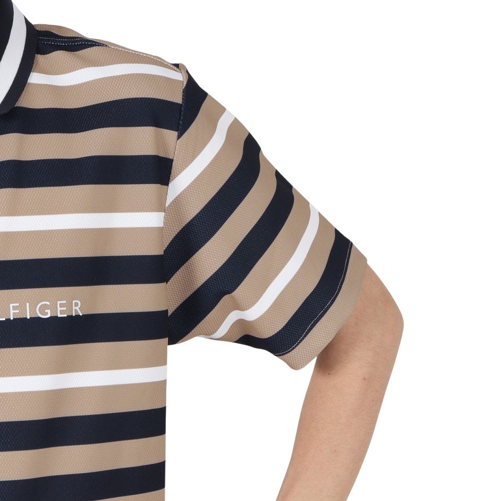 トミー ヒルフィガー ゴルフ（TOMMY HILFIGER GOLF）（メンズ）ゴルフウェア 吸水速乾 マルチボーダー 半袖ポロシャツ THMA506-SND