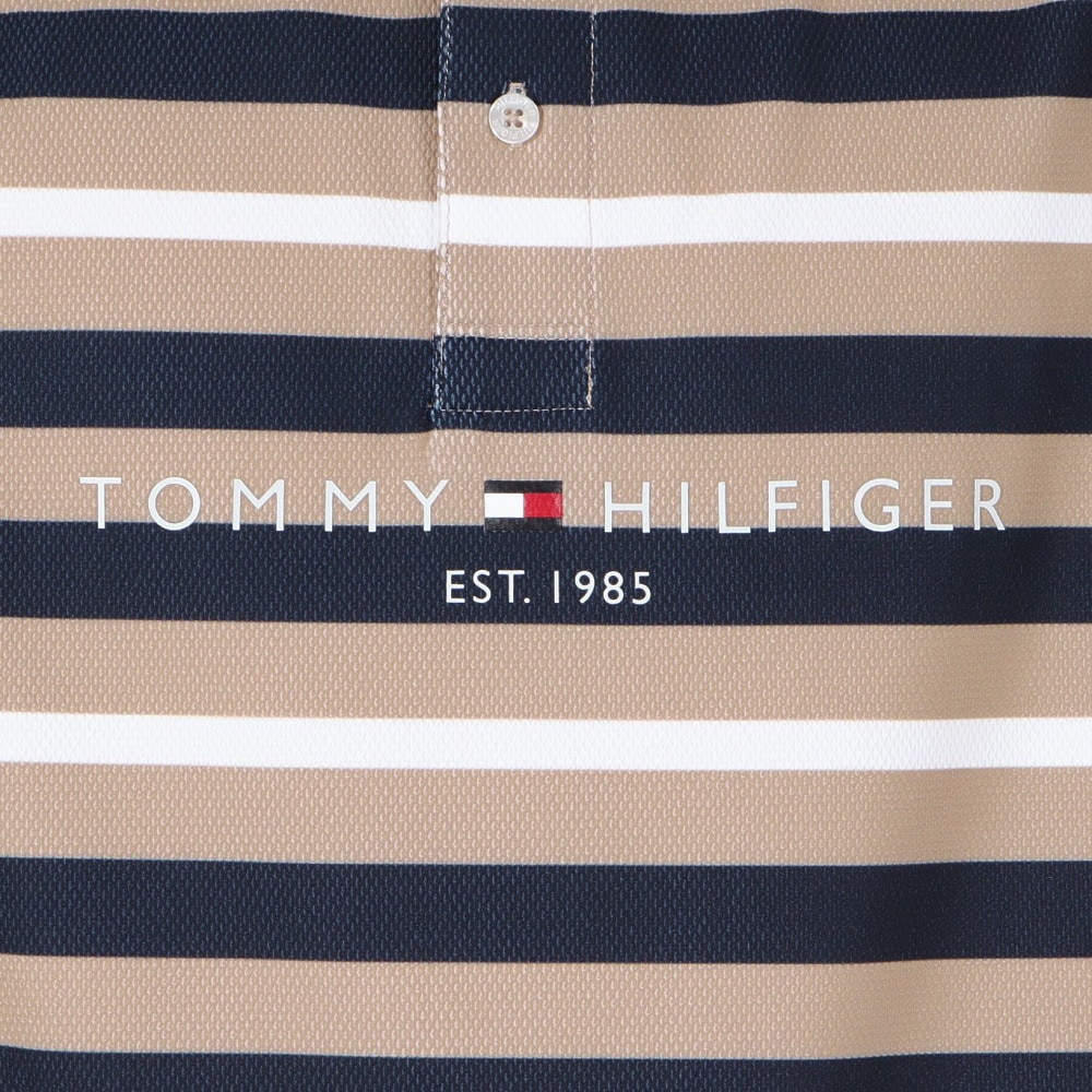 トミー ヒルフィガー ゴルフ（TOMMY HILFIGER GOLF）（メンズ）ゴルフウェア 吸水速乾 マルチボーダー 半袖ポロシャツ THMA506-SND