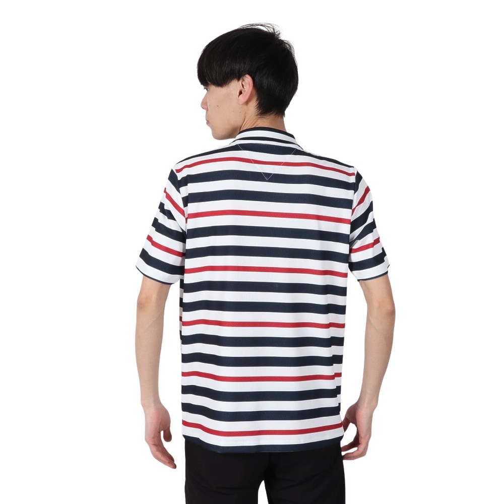 トミー ヒルフィガー ゴルフ（TOMMY HILFIGER GOLF）（メンズ）ゴルフウェア 吸水速乾 マルチボーダー 半袖ポロシャツ THMA506-TRI