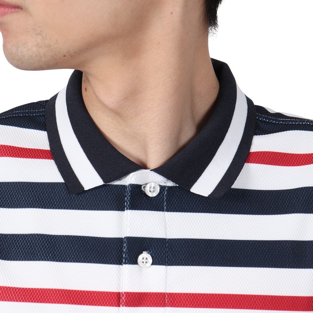 トミー ヒルフィガー ゴルフ（TOMMY HILFIGER GOLF）（メンズ）ゴルフウェア 吸水速乾 マルチボーダー 半袖ポロシャツ THMA506-TRI