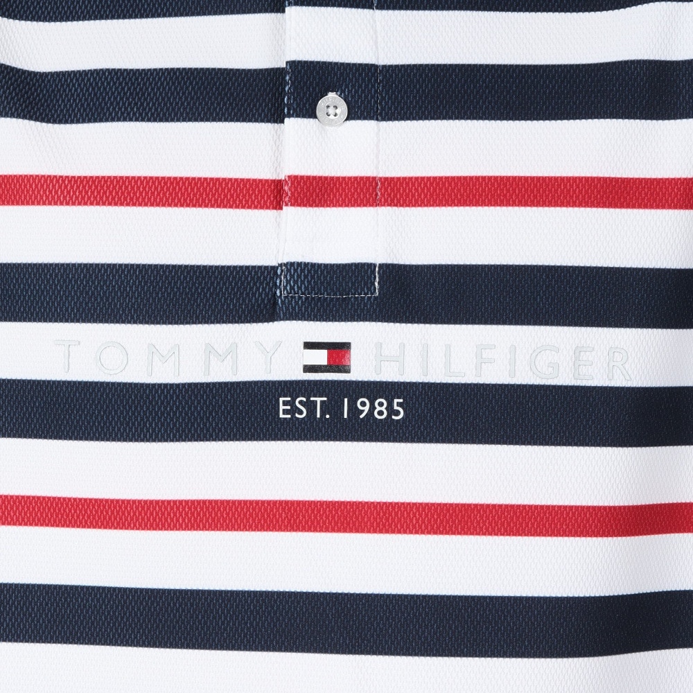 トミー ヒルフィガー ゴルフ（TOMMY HILFIGER GOLF）（メンズ）ゴルフウェア 吸水速乾 マルチボーダー 半袖ポロシャツ THMA506-TRI