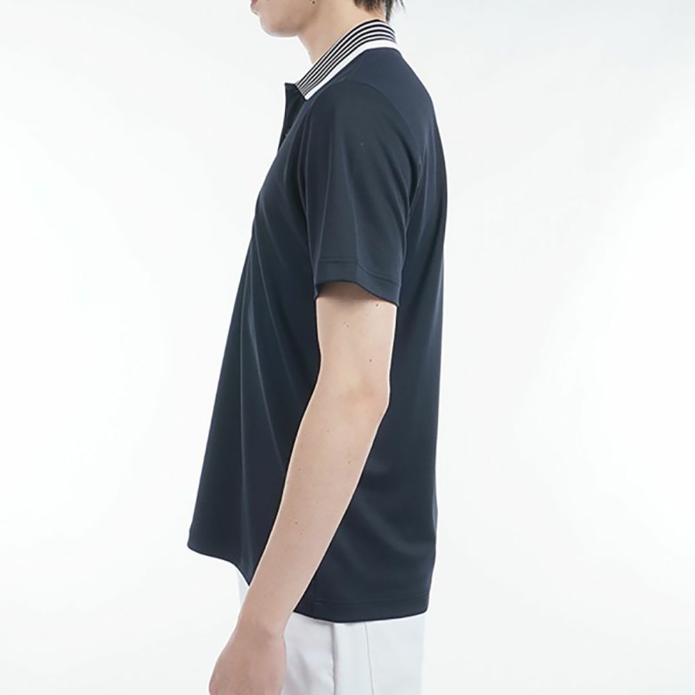 トミー ヒルフィガー ゴルフ（TOMMY HILFIGER GOLF）（メンズ）ゴルフウェア 吸水速乾 エッセンシャル ストライプ 半袖ポロシャツ THMA513-NVY