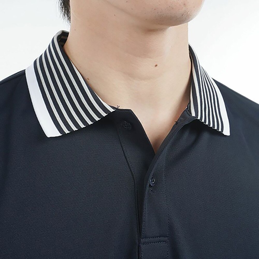 トミー ヒルフィガー ゴルフ（TOMMY HILFIGER GOLF）（メンズ）ゴルフウェア 吸水速乾 エッセンシャル ストライプ 半袖ポロシャツ THMA513-NVY