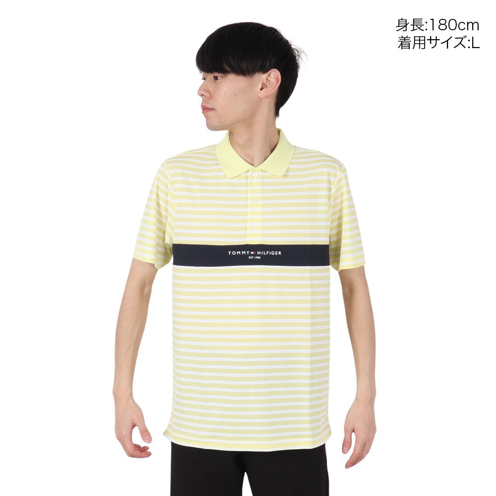 トミー ヒルフィガー ゴルフ（TOMMY HILFIGER GOLF）（メンズ）ゴルフウェア 吸水速乾 エッセンシャル 半袖ポロシャツ THMA514-YEL