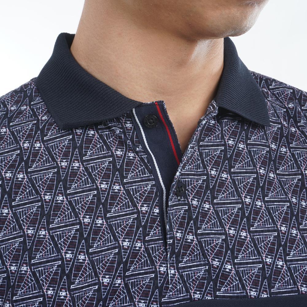 トミー ヒルフィガー ゴルフ（TOMMY HILFIGER GOLF）（メンズ）ゴルフウェア UVカット ヨットプリント 半袖ポロシャツ THMA519-NVY