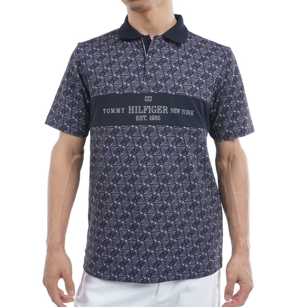 トミー ヒルフィガー ゴルフ（TOMMY HILFIGER GOLF）（メンズ）ゴルフウェア UVカット ヨットプリント 半袖ポロシャツ THMA519-NVY