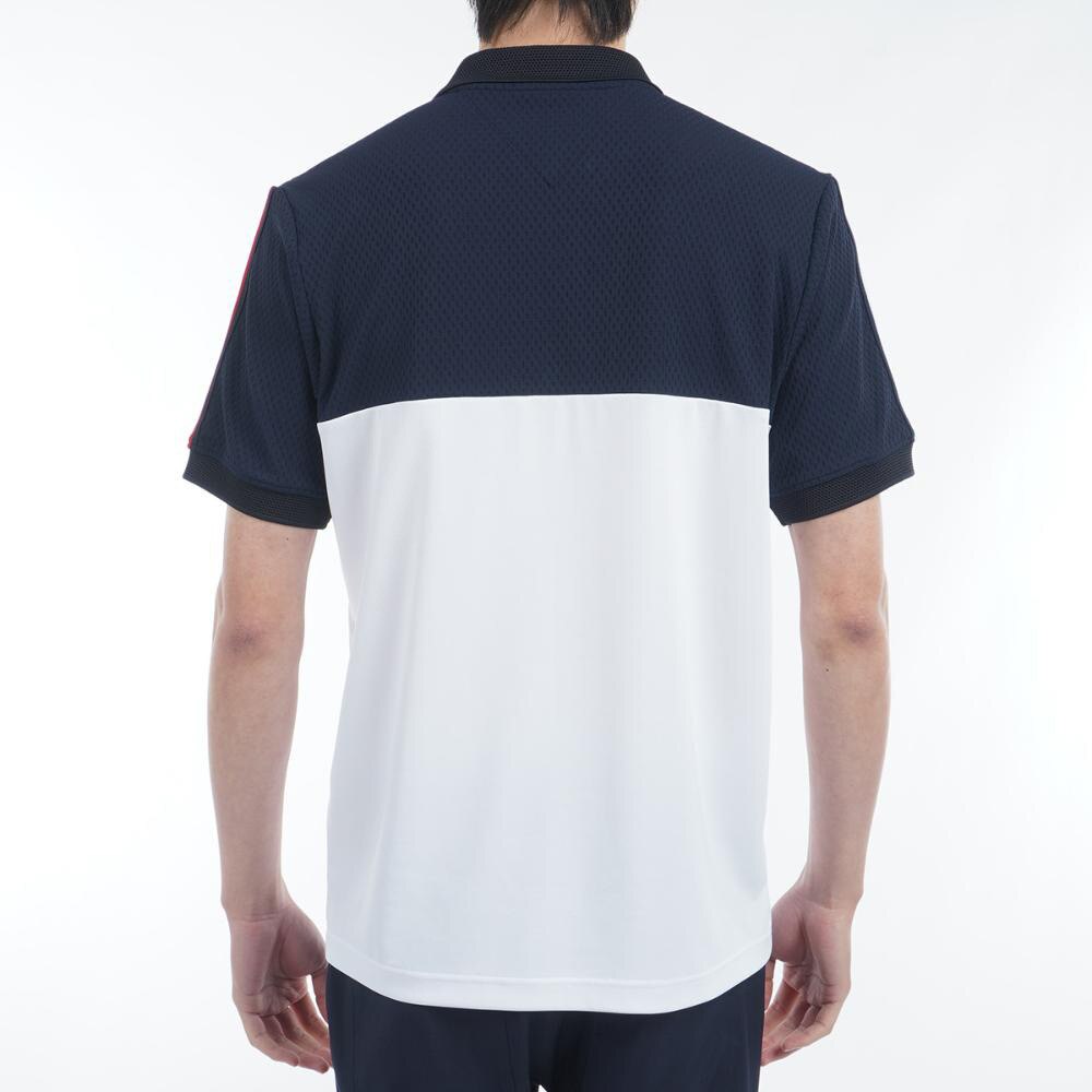 トミー ヒルフィガー ゴルフ（TOMMY HILFIGER GOLF）（メンズ）ゴルフウェア 吸水速乾 カラーブロック 半袖ポロシャツ THMA528-NVY