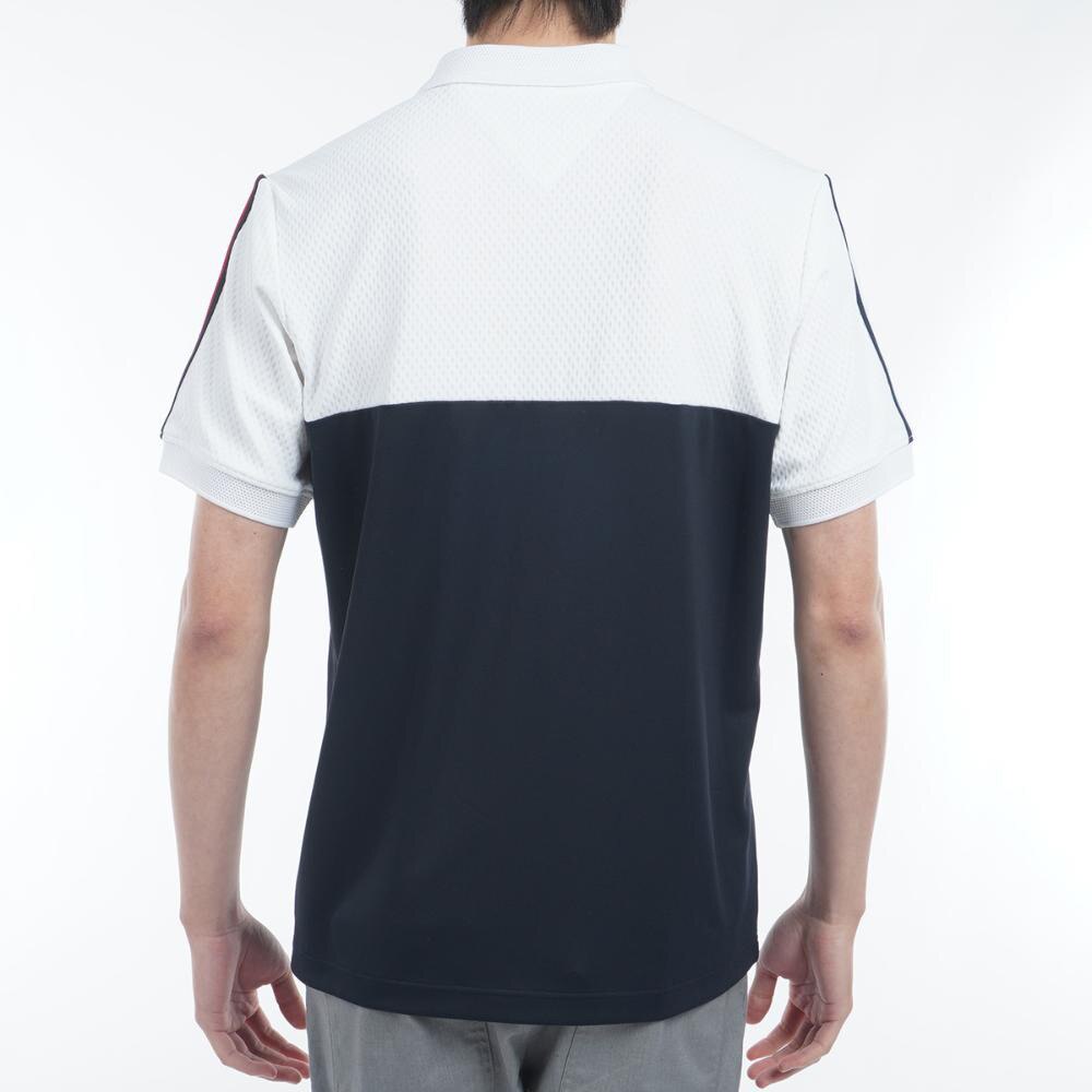 トミー ヒルフィガー ゴルフ（TOMMY HILFIGER GOLF）（メンズ）ゴルフウェア 吸水速乾 カラーブロック 半袖ポロシャツ THMA528-WHT