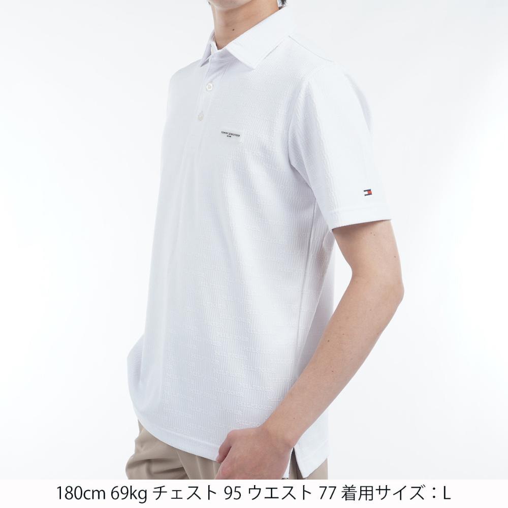 トミー ヒルフィガー ゴルフ（TOMMY HILFIGER GOLF）（メンズ）ゴルフウェア 吸水速乾 ロゴジャガード 半袖シャツ THMA530-WHT