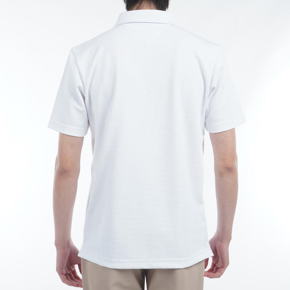 トミー ヒルフィガー ゴルフ（TOMMY HILFIGER GOLF）（メンズ）ゴルフウェア 吸水速乾 ロゴジャガード 半袖シャツ THMA530-WHT