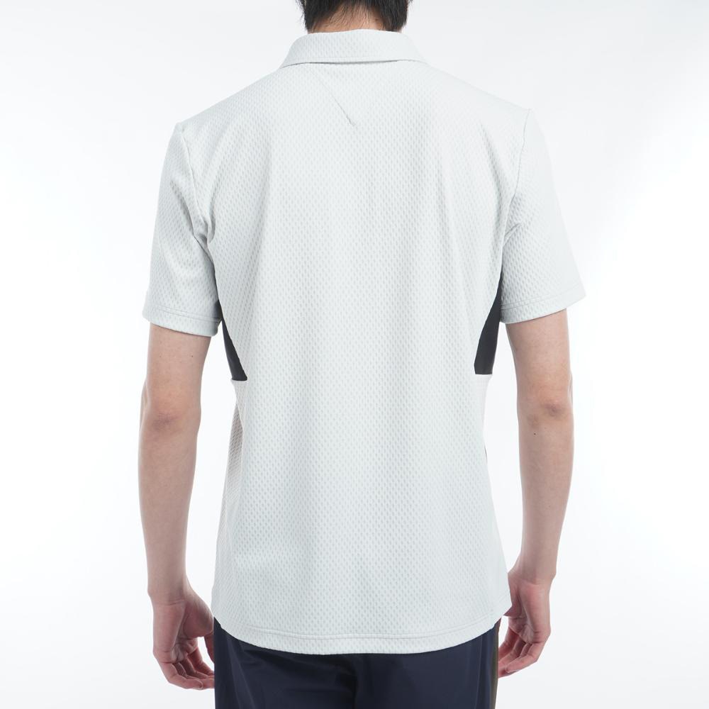 トミー ヒルフィガー ゴルフ（TOMMY HILFIGER GOLF）（メンズ）ゴルフウェア リンクスジャガード 半袖ハーフジップシャツ THMA536-LGRY