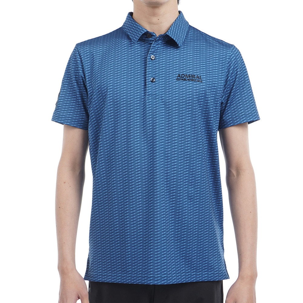 アドミラル ゴルフ(Admiral GOLF)ゴルフウェア 小紋柄 プリントシャツ ADMA515-DBLU(Men’s) アドミラル ゴルフ（Admiral GOLF）（メンズ）ゴルフウェア 小紋柄