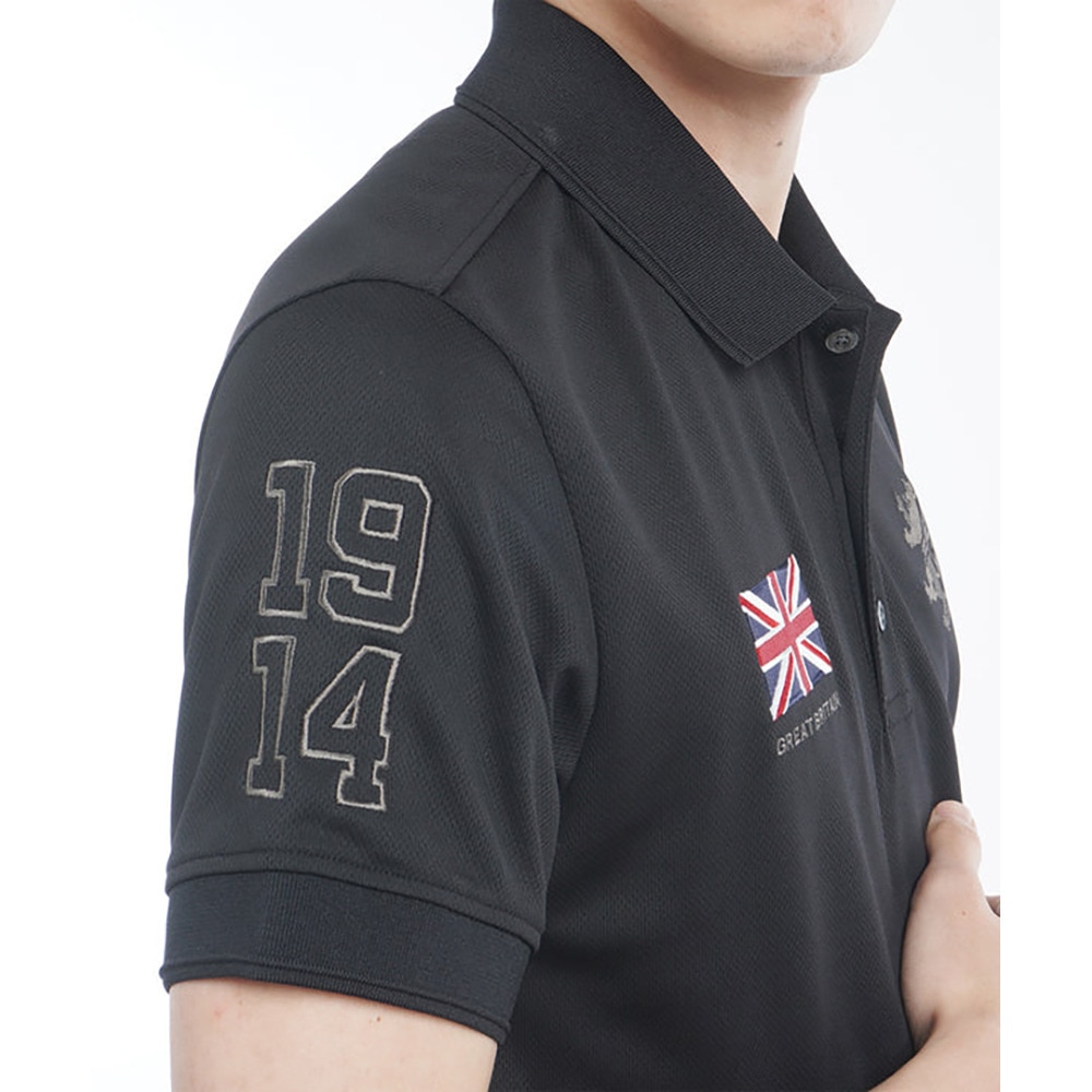 アドミラル ゴルフ（Admiral GOLF）（メンズ）ゴルフウェア 半袖 フラッグポロシャツ ADMA517-BLK