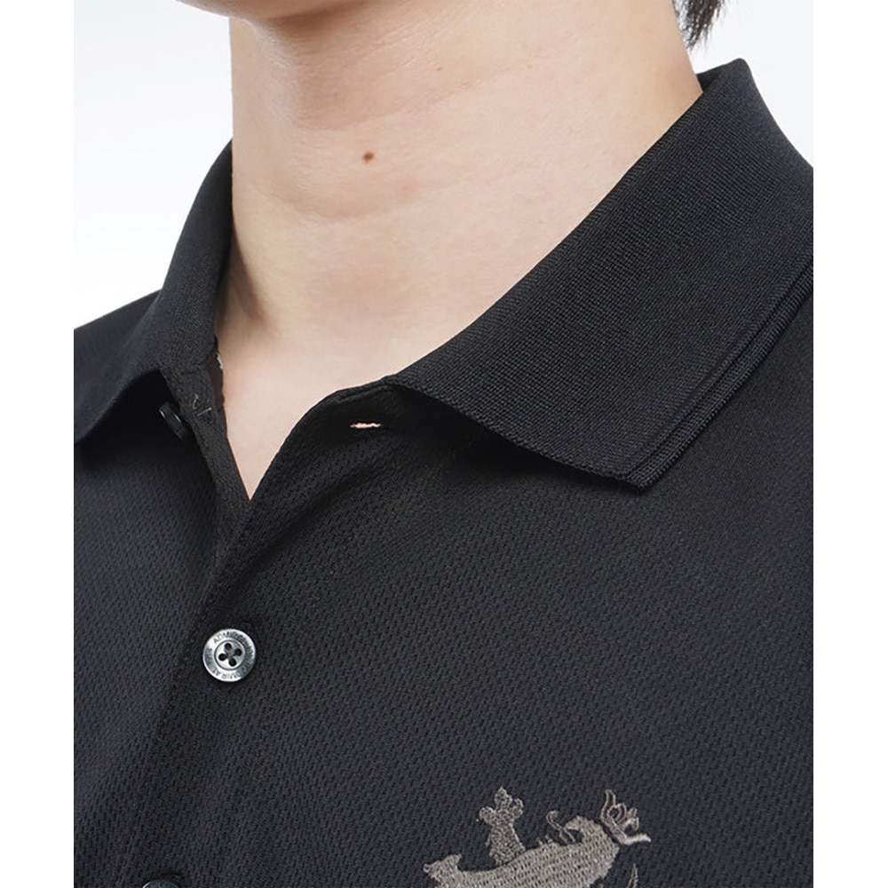 アドミラル ゴルフ（Admiral GOLF）（メンズ）ゴルフウェア 半袖 フラッグポロシャツ ADMA517-BLK