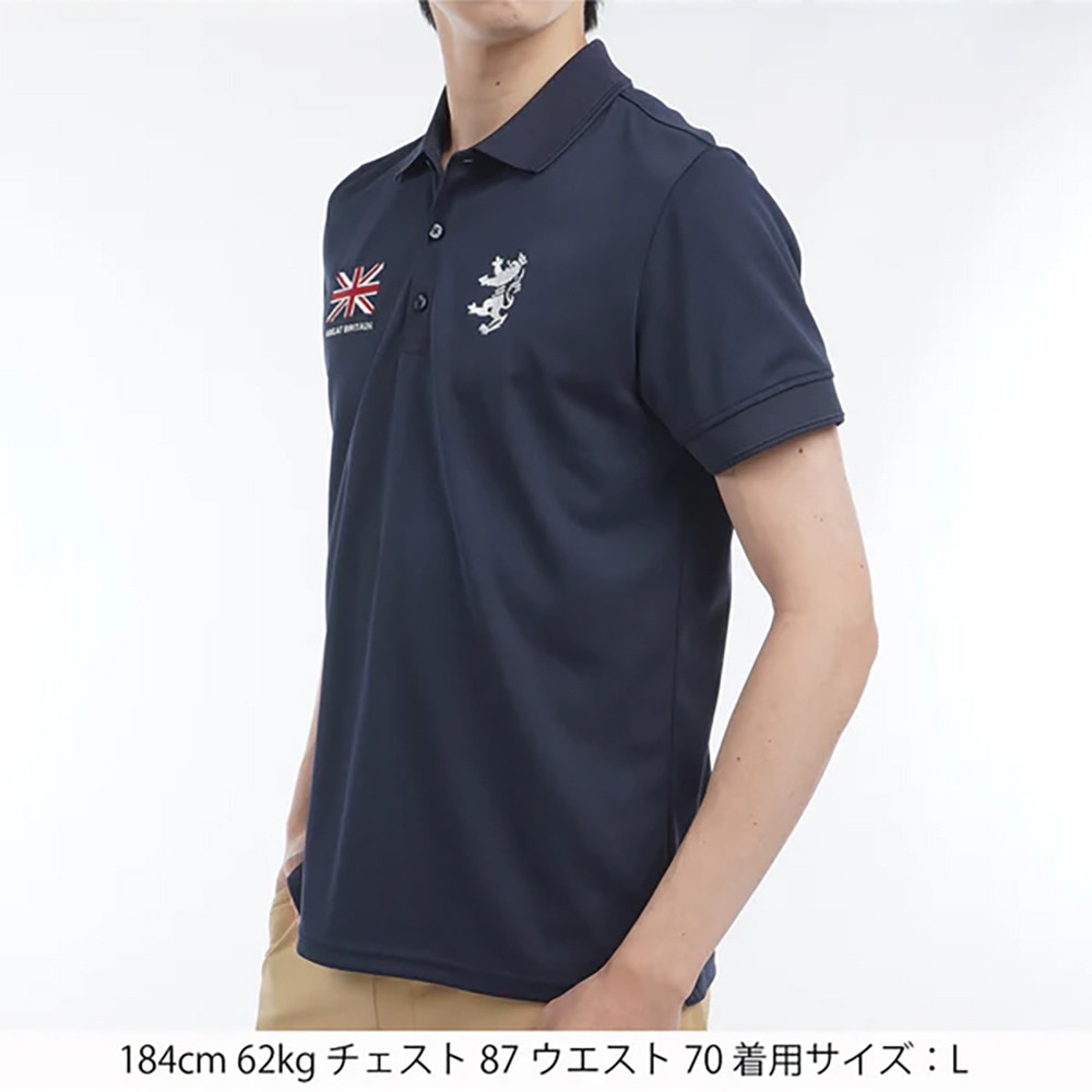 アドミラル ゴルフ（Admiral GOLF）（メンズ）ゴルフウェア 半袖 フラッグポロシャツ ADMA517-NVY