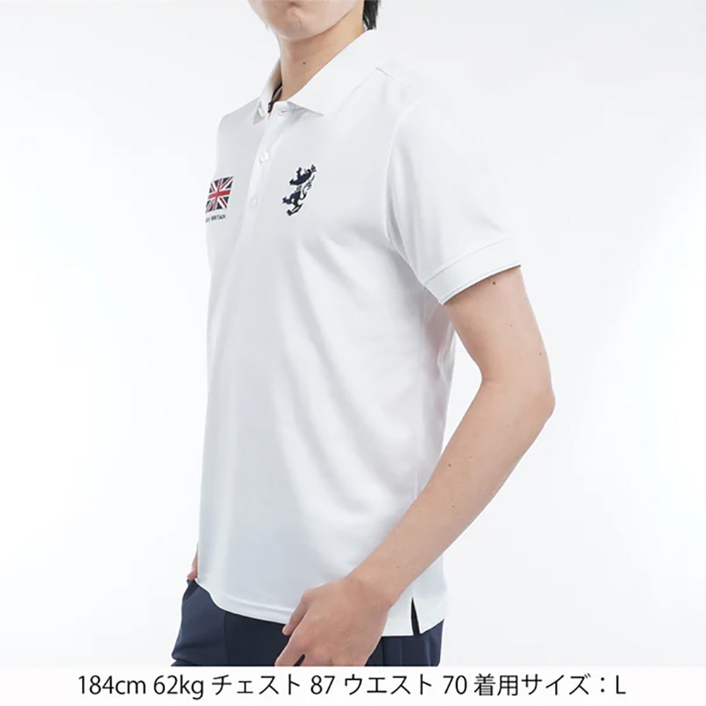 アドミラル ゴルフ（Admiral GOLF）（メンズ）ゴルフウェア 半袖 フラッグポロシャツ ADMA517-WHT
