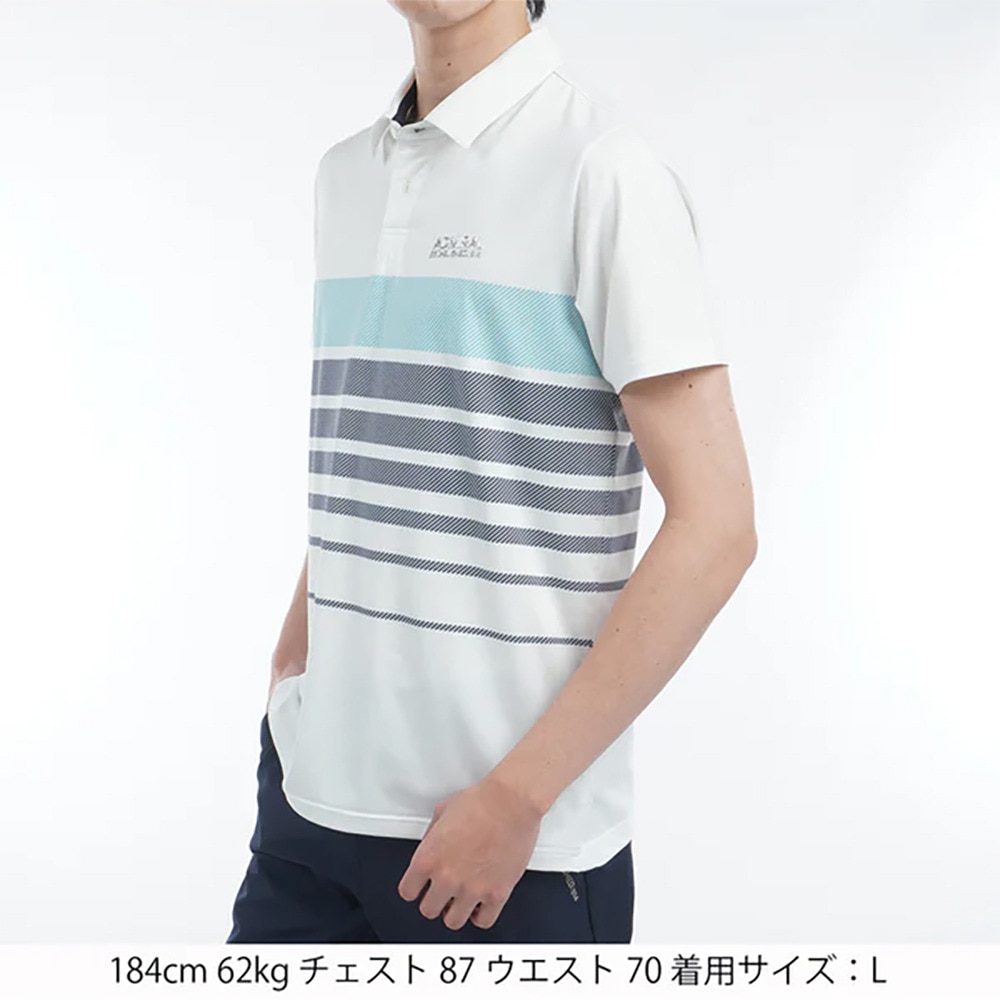 アドミラル ゴルフ（Admiral GOLF）（メンズ）ゴルフウェア グラデーションボーダー プリントシャツ ADMA519-WHT