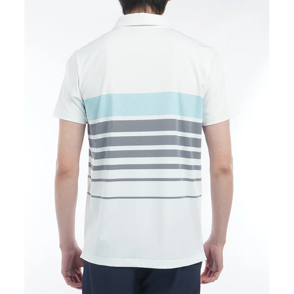 アドミラル ゴルフ（Admiral GOLF）（メンズ）ゴルフウェア グラデーションボーダー プリントシャツ ADMA519-WHT