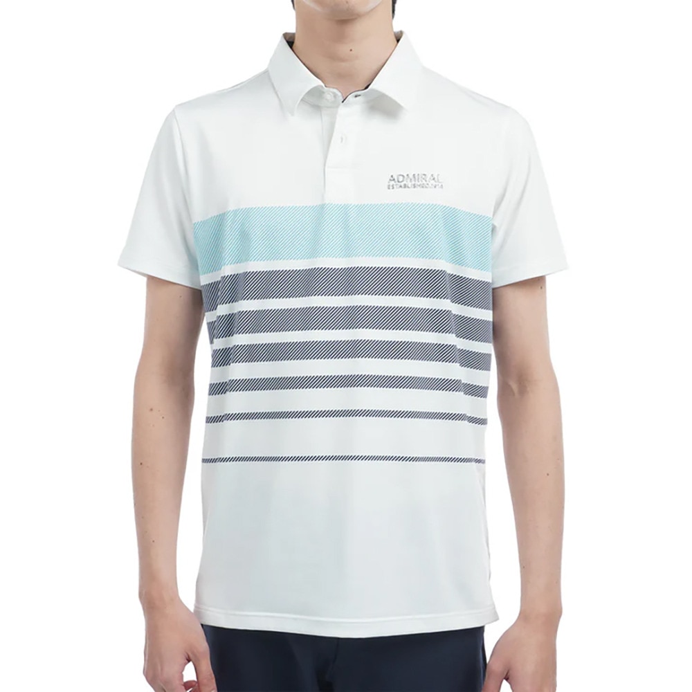 アドミラル ゴルフ（Admiral GOLF）（メンズ）ゴルフウェア グラデーションボーダー プリントシャツ ADMA519-WHT