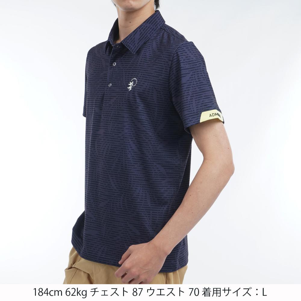 アドミラル ゴルフ（Admiral GOLF）（メンズ）ゴルフウェア シャドーリゾート プリントシャツ ADMA528-NVY