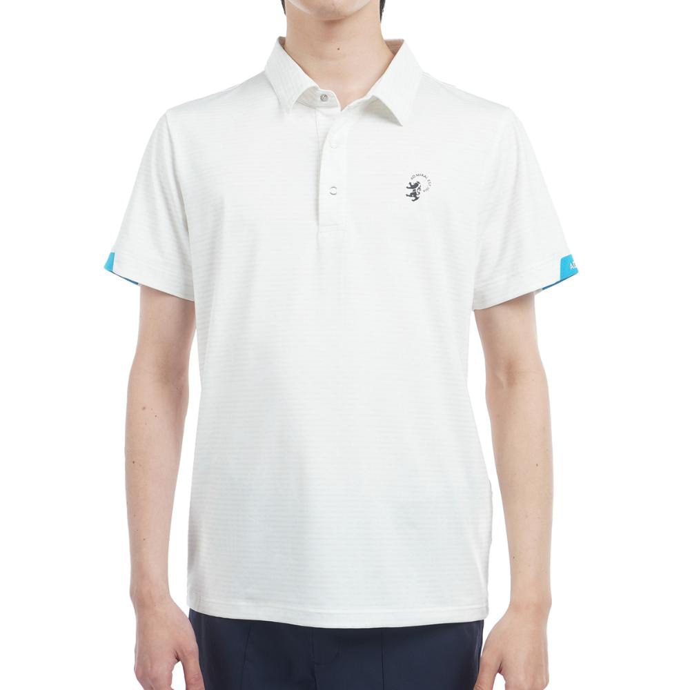 新品】Admiral ゴルフシャツ ホワイト admiral ゴルフウェア メンズ L