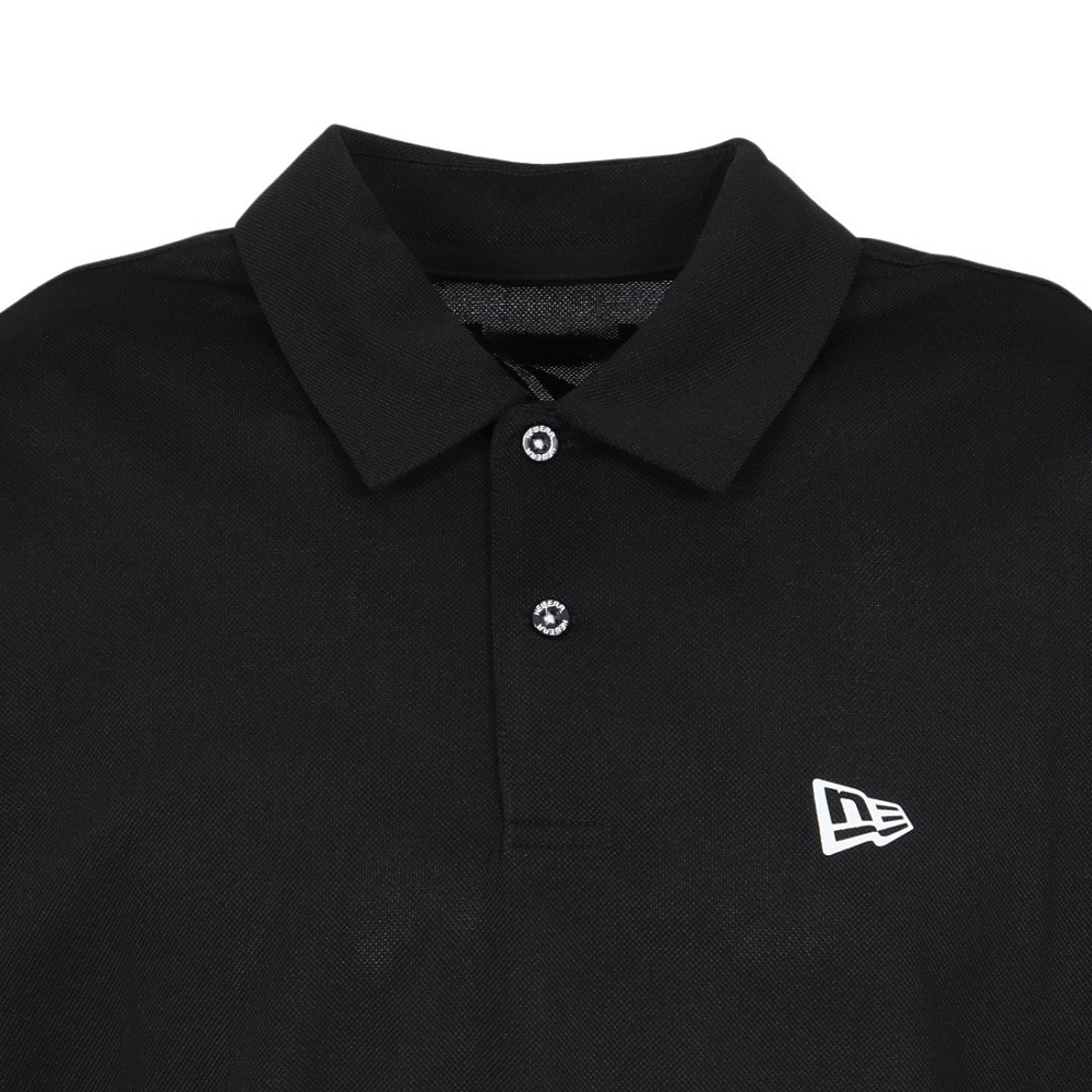ニューエラ（NEW ERA）（メンズ、レディース）ゴルフウェア 吸汗速乾 半袖 鹿の子 ポロシャツ Vertical Logo BLK 14391486