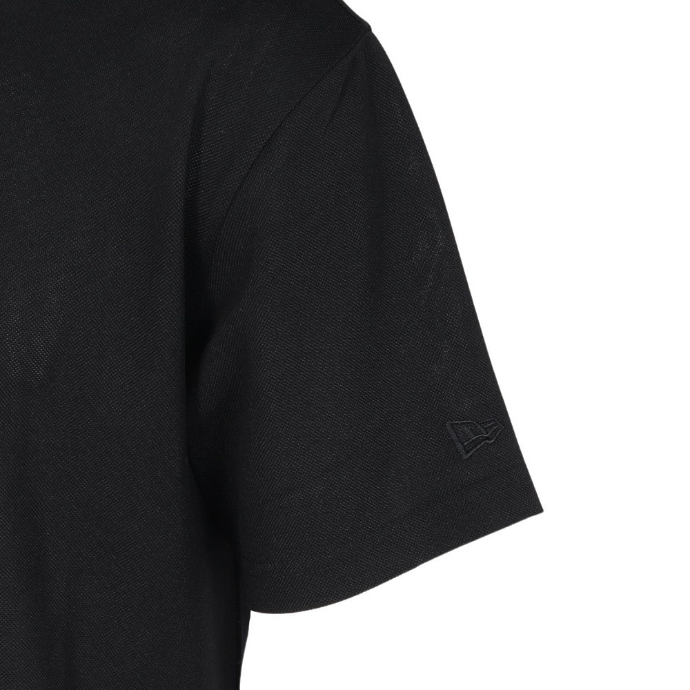 ニューエラ（NEW ERA）（メンズ、レディース）ゴルフウェア 吸汗速乾 半袖 鹿の子 ポロシャツ Vertical Logo BLK 14391486