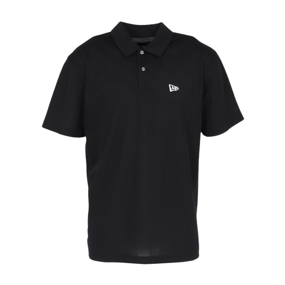 ニューエラ（NEW ERA）（メンズ、レディース）ゴルフウェア 吸汗速乾 半袖 鹿の子 ポロシャツ Vertical Logo BLK 14391486