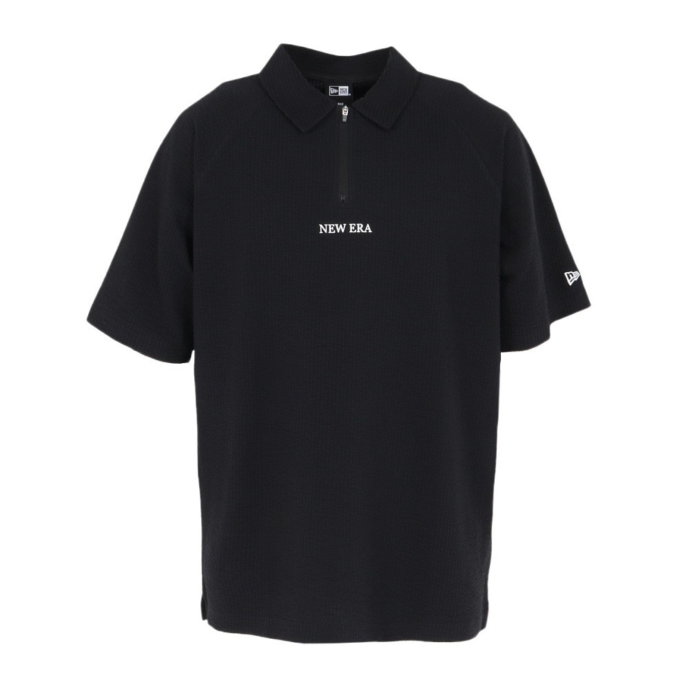 ニューエラ（NEW ERA）（メンズ、レディース）ゴルフウェア 吸汗速乾 半袖 スキッパー ポロシャツ Seersucker BLK 14391490