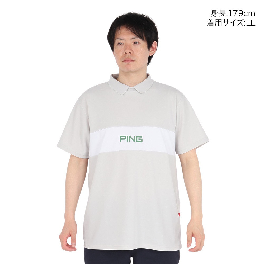 ピン（PING）（メンズ）ゴルフウェア アドエルムメッシュカノコ 半袖ポロシャツ 621-5160211-020