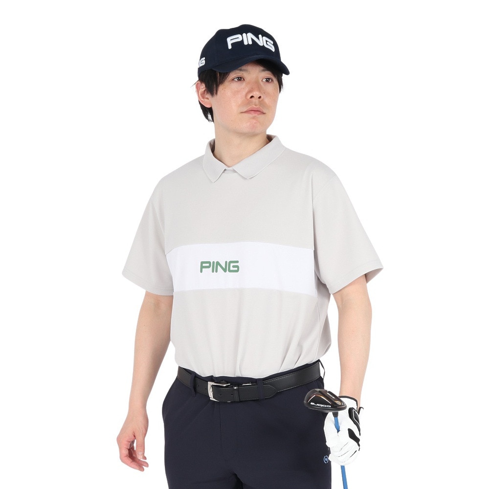 ピン（PING）（メンズ）ゴルフウェア アドエルムメッシュカノコ 半袖ポロシャツ 621-5160211-020