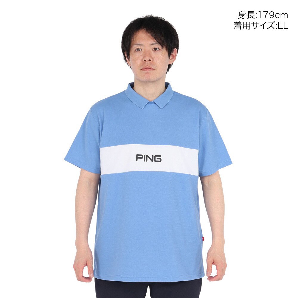 ピン（PING）（メンズ）ゴルフウェア アドエルムメッシュカノコ 半袖ポロシャツ 621-5160211-110