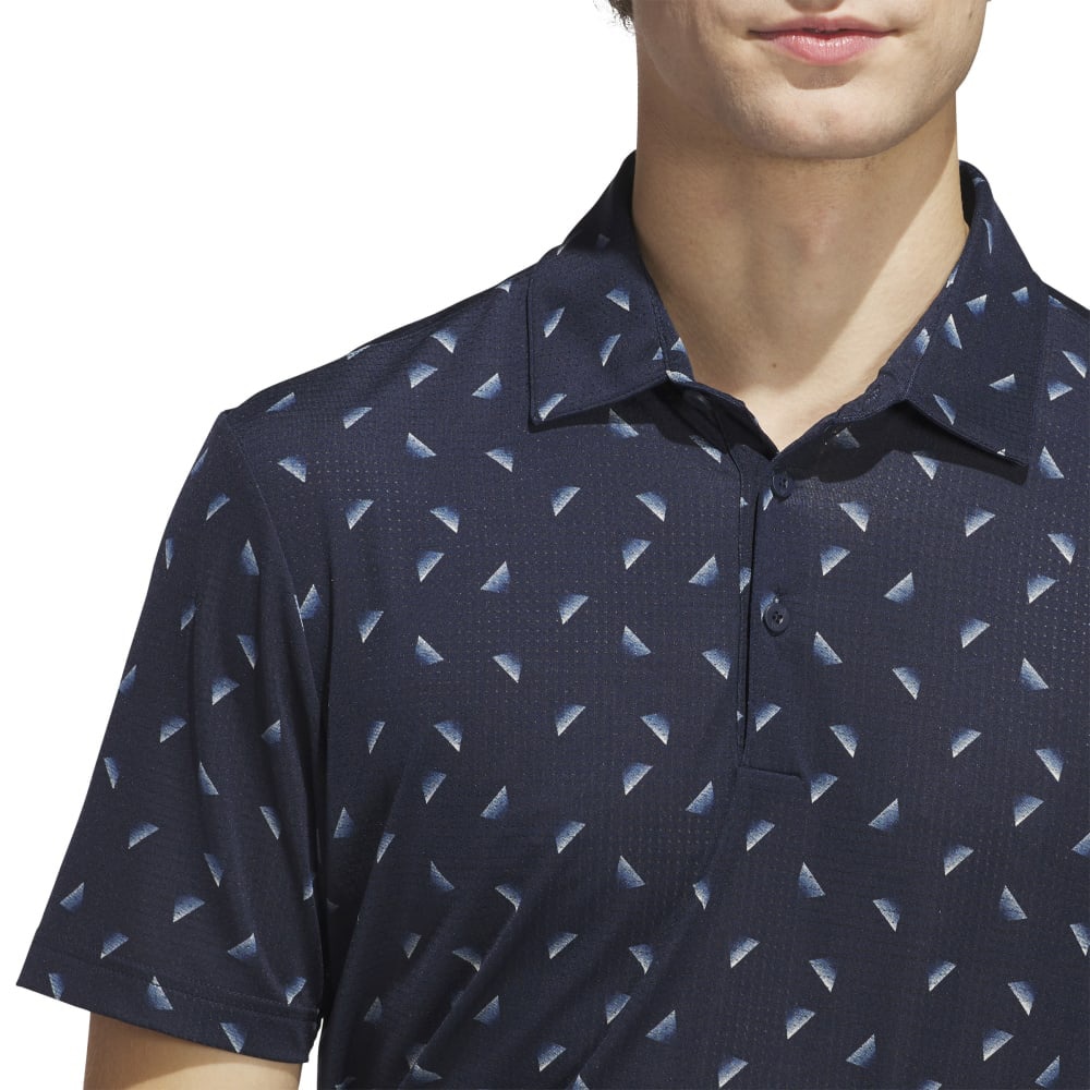 アディダス（adidas）（メンズ）ゴルフウェア メッシュ総柄 半袖 ポロシャツ KUH65-JF4909NVY