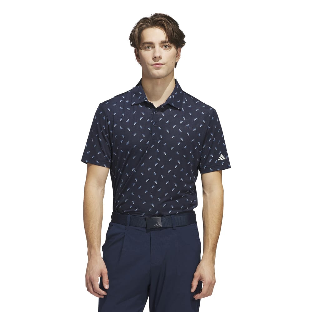 アディダス（adidas）（メンズ）ゴルフウェア メッシュ総柄 半袖 ポロシャツ KUH65-JF4909NVY