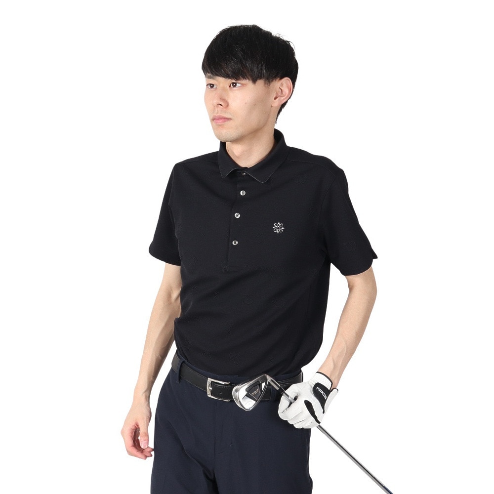 セントアンドリュース（ST.ANDREWS）（メンズ）ゴルフウェア ふくれジャガードロゴ半袖ポロシャツ 042-5160251-010