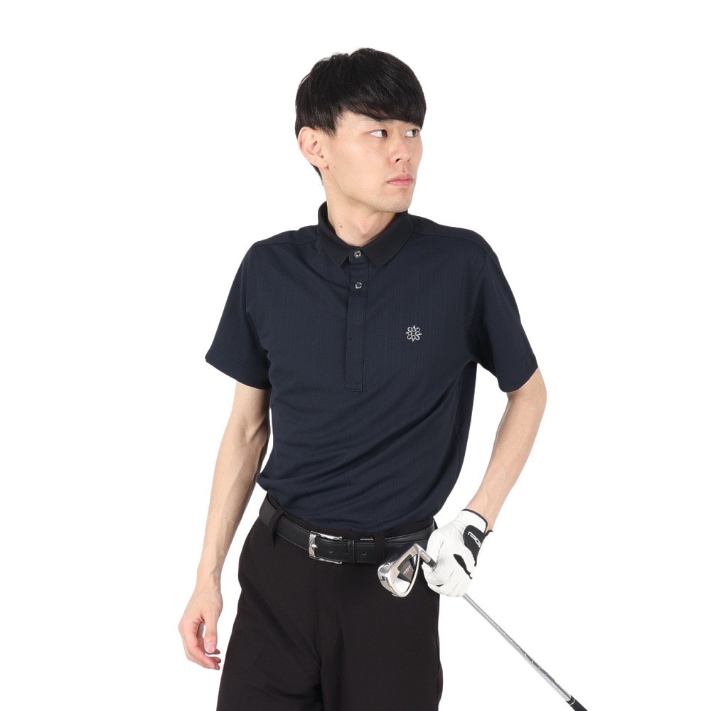 セントアンドリュース（ST.ANDREWS）（メンズ）ゴルフウェア ハイゲージストライプUV半袖ポロシャツ 042-5160553-120