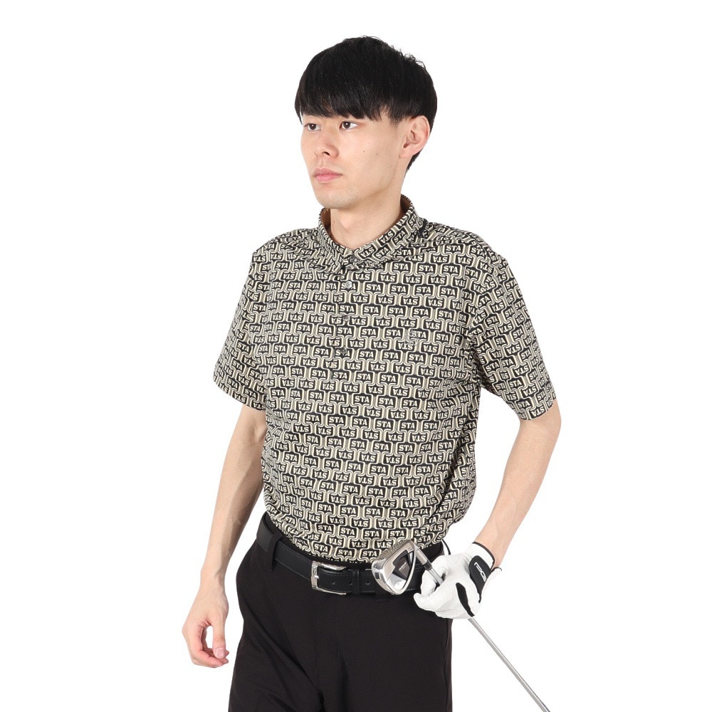セントアンドリュース（ST.ANDREWS）（メンズ）ゴルフウェア ドビーメッシュニューウェーブ柄半袖シャツ 042-5160557-040