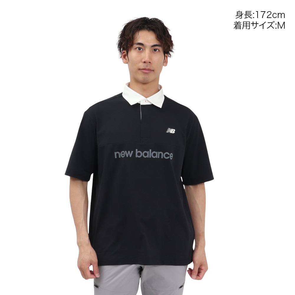 ニューバランス（new balance）（メンズ）ゴルフウェア 接触冷感 半袖 ラガーシャツ 012-5166004-010