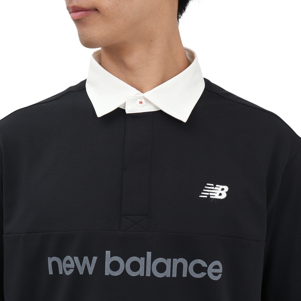 ニューバランス（new balance）（メンズ）ゴルフウェア 接触冷感 半袖 ラガーシャツ 012-5166004-010