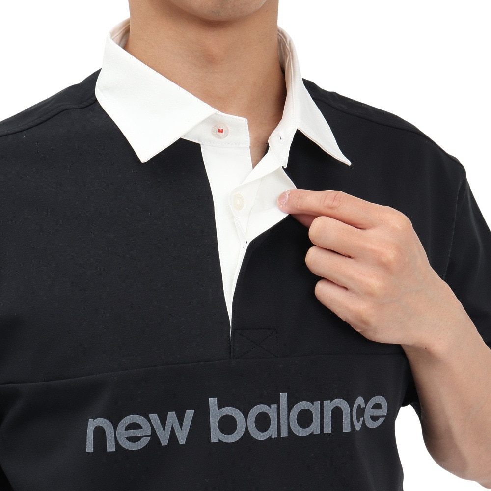 ニューバランス（new balance）（メンズ）ゴルフウェア 接触冷感 半袖 ラガーシャツ 012-5166004-010